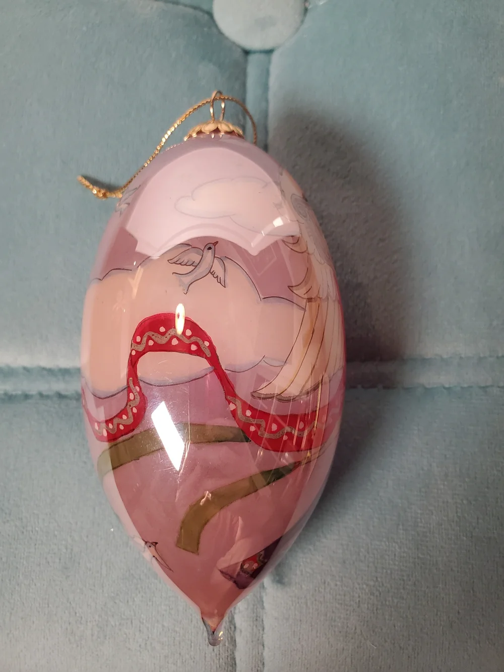 Pier 1 Li Bien 2005 Angel Harp Teardrop Glass Ornament Boxed